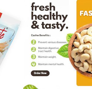 Fastbite Natural Premium Whole Cashews | Whole Crunchy Cashew | Premium Kaju nuts Dry Fruit | Nutritious & Delicious | Gluten Free & Plant-based Protein | Best value pack | 200 gm