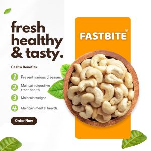 Fastbite Natural Premium Whole Cashews | Whole Crunchy Cashew | Premium Kaju nuts Dry Fruit | Nutritious & Delicious | Gluten Free & Plant-based Protein | Best value pack 200 gm x 2 | Delivery Included (400 gm)