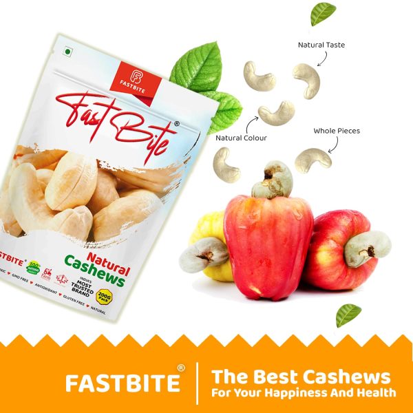 Fastbite Natural Premium Whole Cashews | Whole Crunchy Cashew | Premium Kaju nuts Dry Fruit | Nutritious & Delicious | Gluten Free & Plant-based Protein | Best value pack | Delivery Included (200 gm) - Image 3