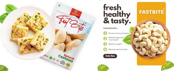 Fastbite Natural Premium Whole Cashews | Whole Crunchy Cashew | Premium Kaju nuts Dry Fruit | Nutritious & Delicious | Gluten Free & Plant-based Protein | Best value pack | 200 gm - Image 2