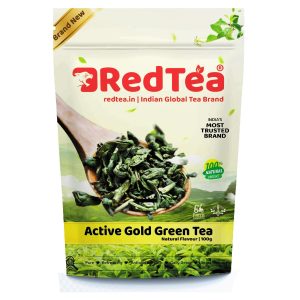 Redtea Active Gold Green Tea Loose Leaf | Pure, Refreshing, Antioxidant-Rich, The PeRedtea Active Gold Green Tea Loose Leaf | Pure, Refreshing, Antioxidant-Rich, The Perfect Daily Detox Naturally | 100gm
