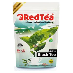 Redtea Active Black Tea with Roasted Darjeeling Loose Leaf | Pure, Refreshing, Antioxidant-Rich, The Perfect Daily Detox Naturally | 200gm