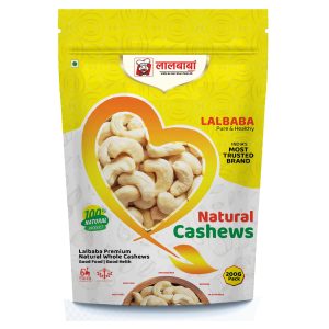 Lalbaba Natural Premium Whole Cashews | Whole Crunchy Cashew | Premium Kaju nuts Dry Fruit | Nutritious & Delicious | Gluten Free & Plant-based Protein | Best 200 gm value pack