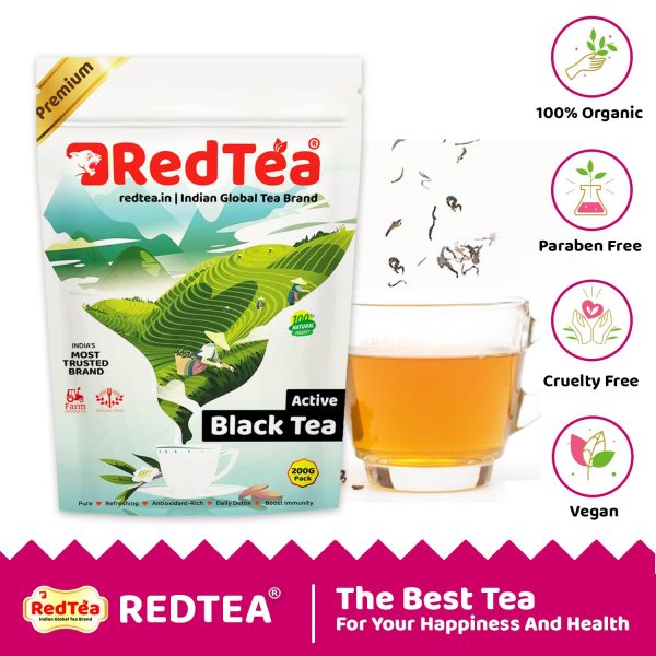Redtea Active Black Tea with Roasted Darjeeling Loose Leaf | Pure, Refreshing, Antioxidant-Rich, The Perfect Daily Detox Naturally | 200gm - Image 4