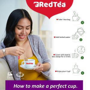 RedTea Premium Pure & Light Flavored Leaf Green Tea, Immune with Added Vitamin | Green Tea Box (25 Bags)