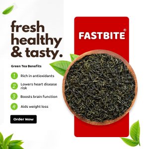 Fastbite Premium Green Tea Loose Leaf | Pure, Refreshing, Antioxidant-Rich, The Perfect Daily Detox Naturally | 100 gm
