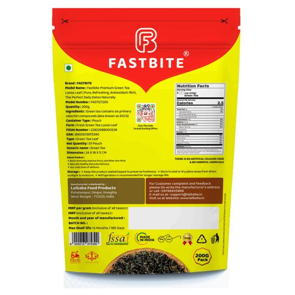Fastbite Premium Green Tea Loose Leaf | Pure, Refreshing, Antioxidant-Rich, The Perfect Daily Detox Naturally | 100 gm - Image 5