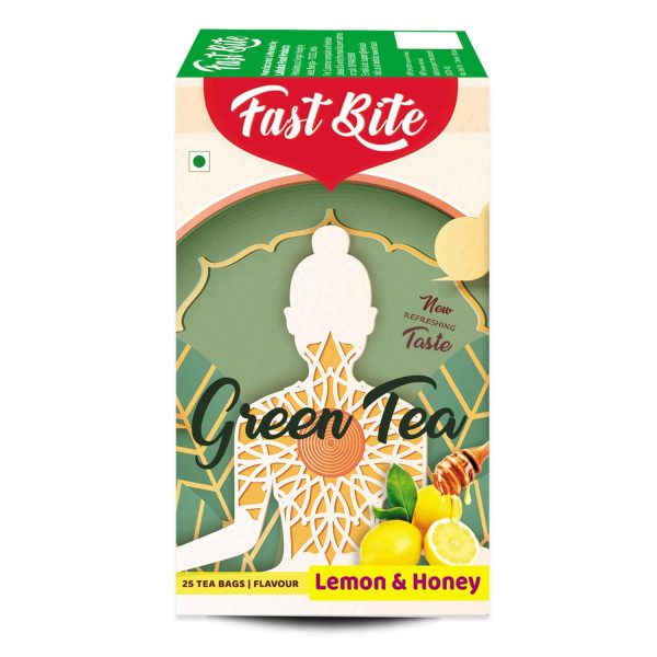 FastBite Premium Lemon & Honey Flavored Leaf Green Tea, Immune with Added Vitamin C | Green Tea Box (25 Bags) - Image 5