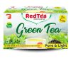 RedTea Premium Pure & Light Flavored Leaf Green Tea, Immune with Added Vitamin | Green Tea Box (25 Bags)