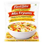 Fastbite Mix Fryums 400g | Ready to Fry Papad Snacks | Multicolour Imported Fryum Mix | Kids Fryums Snack | Indian Papad Fryums for Home & Party